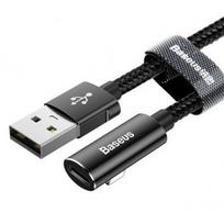 USB laidas Baseus Rythm juodas Lightning 120cm / 90'' kampinis + Lightning jungtis