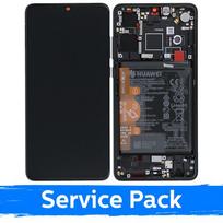 LCD ekranas suderinamas su Huawei P30 su rėmeliu / juodas / (Service Pack)