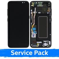 LCD Ekranas Samsung G950 S8 su rėmeliu Midnight Black (Service Pack)