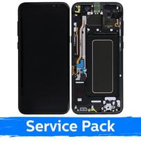LCD Ekranas Samsung G955 S8 Plus su rėmeliu Midnight Black (Service Pack)
