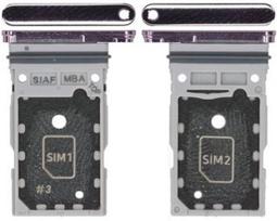 SIM kortelės laikiklis Samsung S911/S916 S23/S23 Plus Dual Lavender originalus (service pack)