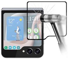 Grūdintas stiklas 5D Full Glue Samsung F741 Z Flip6 išorinis juodas bulk