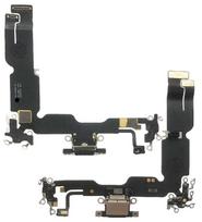 Flex iPhone 15 Plus įkrovimo jungtis su mikrofonu juodas originalus (naudotas Grade A)