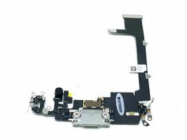 Lankstus kabelis iPhone 11 Pro įkrovimo jungtis su mikrofonu sidabrinė (be IC) originalus
