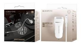 Automobilinis įkroviklis BOROFONE BZ2 Dual USB + microUSB laidas (5V 2.4A) baltas