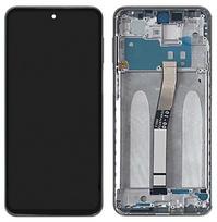 LCD ekranas Xiaomi Redmi Note 9 Pro/Note 9S su lietimui jautriu ekranu su rėmu pilkas originalus (naudotas Grade A)
