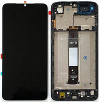 LCD ekranas Xiaomi Redmi A1/A1+/A2/A2+ su jutikliniu ekranu su rėmeliu juodas originalus (aptarnavimo pakuotė)