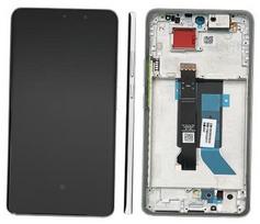 LCD ekranas Xiaomi Poco X7 5G su jutikliniu ekranu su rėmeliu sidabrinis originalus (aptarnavimo pakuotė)