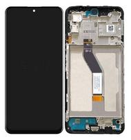 LCD ekranas Xiaomi Poco M4 Pro 5G/Redmi Note 11S 5G/Redmi Note 11T 5G su jutikliniu ekranu su rėmeliu juodas originalus (service pack)