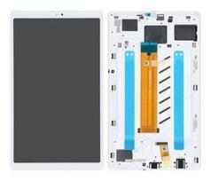 LCD ekranas Samsung T220 Tab A7 Lite 8.7 2021 su lietimo ekranu ir rėmeliu baltas originalus (service pack)