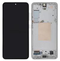 LCD ekranas Samsung S921 S24 su lietimo ekranu ir rėmeliu Marble Grey originalus (naudotas Grade A)