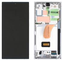 LCD ekranas Samsung S918 S23 Ultra 5G su lietimo ekranu ir rėmeliu Sky Blue/Lime originalus (surinktas service pack)