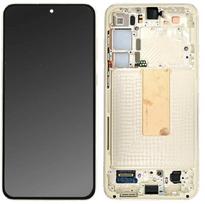 LCD ekranas Samsung S916 S23+ 5G su lietimo ekranu ir rėmeliu Cream originalus (paslaugų paketas)