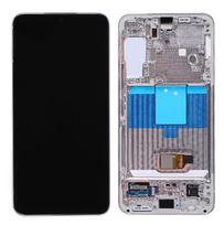 LCD ekranas Samsung S901 S22 5G su lietimo ekranu ir rėmeliu White/Cream/Sky Blue originalus (paslaugų paketas)