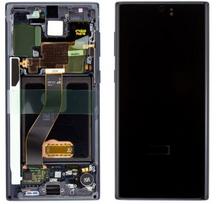 LCD ekranas Samsung N970F Note 10 su lietimo ekranu ir rėmeliu juodas originalus (naudotas Grade C)