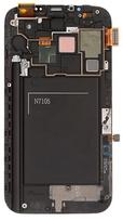 LCD ekranas Samsung N7100 Note 2 su lietimo ekranu ir rėmeliu pilkas originalus (paslaugų paketas)