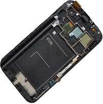 LCD ekranas Samsung N7100 Note 2 su lietimo ekranu ir rėmeliu juodas originalus (paslaugų paketas)