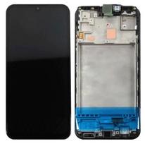 LCD ekranas Samsung M156 M15 5G su jutikliniu ekranu ir rėmeliu juodas originalus (service pack)