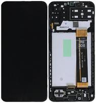 LCD ekranas Samsung M135 M13 4G 2022 su lietimo ekranu ir rėmeliu juodas originalus