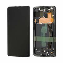 LCD ekranas Samsung G770F S10 Lite su jutikliniu ekranu ir rėmu juodas originalus (naudotas Grade A)