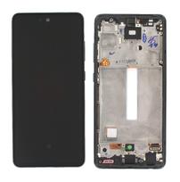 LCD ekranas Samsung A525/A526 A52 4G/5G 2021 su jutikliniu ekranu ir rėmeliu Awesome Blue originalus (serviso paketas)