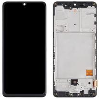 LCD ekranas Samsung A415 A41 2020 su jutikliniu ekranu ir rėmeliu juodas (TFT versija) HQ