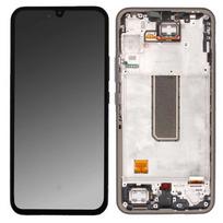 LCD ekranas Samsung A346 A34 5G 2023 su jutikliniu ekranu ir rėmeliu grafitinis originalus (serviso paketas)
