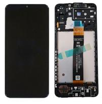LCD ekranas Samsung A136 A13 5G su jutikliniu ekranu ir rėmeliu juodas originalus (serviso paketas)