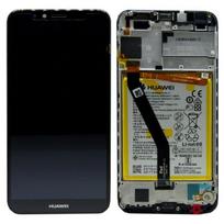 LCD ekranas Huawei Y6 2018/Y6 Prime 2018 su lietimo ekranu, rėmeliu ir baterija juodas originalus (service pack)