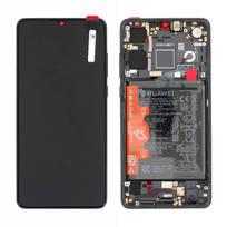 LCD ekranas Huawei P30 (nauja versija 2021) su lietimo ekranu, rėmeliu ir baterija juodas originalus (service pack)