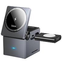 Belaidė įkrovimo stotelė Hoco 3in1 (CQ8) (MagSafe) (Telefonas; Pods; Laikrodis) 15W juoda
