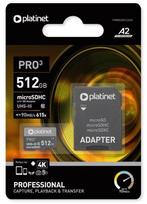 Atminties kortelė Platinet MicroSD 512GB (class10 UHS-III 90MB/s) + SD adapteris