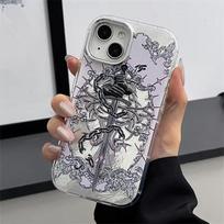 Retro riterio kardo rašto telefono dėklas iPhone 16/15/14/13/12 Pro Max Plus & 11 - Alavo folijos tekstūros Aurora vintažinis minkšto apvalkalo dangtelis iPhone 16 Pro Max