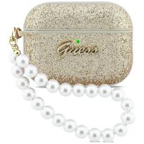 Guess Glitter Pearl Dirželis Dėklas for AirPods Pro 3 - auksinis