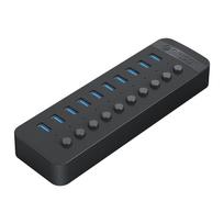 "Orico CT2U3-10AB" 10x USB-A 3.0 šakotuvas su jungikliais - juodas