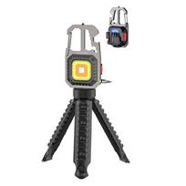 Mini žibintuvėlis LED raktų pakabukas W5138 Type C su 4 atsuktuvo antgaliais ir trikoju