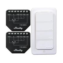 2 vnt. rinkinys žaliuzių/užuolaidų WiFi valdiklių Shelly Shutter + BLU RC Button 4