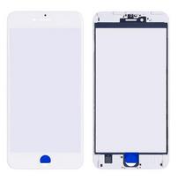 LCD stikliukas Apple iPhone 6S Plus su rėmeliu ir OCA baltas V2 ORG