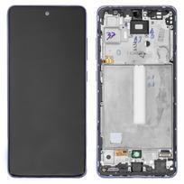 Ekranas Samsung A525 A52 4G/A526 A52 5G su lietimui jautriu stikliuku ir rėmeliu originalus Awesome Black (service pack)