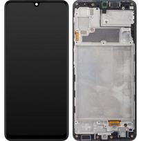 Ekranas Samsung A225 A22 4G su lietimui jautriu stikliuku ir rėmeliu originalus Black (service pack)