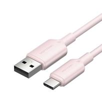 USB 2.0 A į USB-C 3A kabelis Vention CTQPH 2M (rožinis)