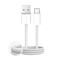 Puro Fabrik 2.0 10W pintas kabelis USB-A - USB-C 1.5m - baltas