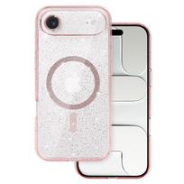 Blizgantis magnetinis dėklas telefonui Iphone 17 Air, rožinis, permatomas