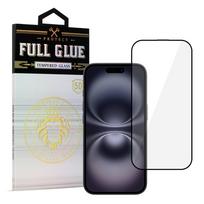 Apsauginis stiklas KIEKVIENAS Pilnas Klijai 5D IPHONE 16 PLUS JUODAS