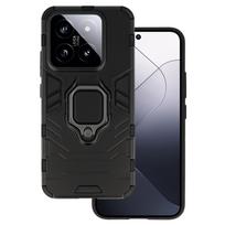 Žiedinis šarvuotas dėklas telefonui Xiaomi 14 juodas