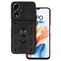 Dėklas telefonui su kameros apsauga Oppo A59 juodos spalvos
