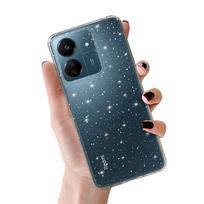 Kristalinis blizgus dėklas Xiaomi Redmi 13C Sidabrinis