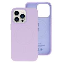 Dėklas (m) telefonui MagSafe odinis iPhone 15 Plus - violetinis