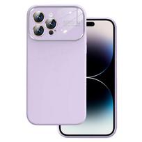 Minkštas silikoninis dėklas objektyvui Iphone 14 Pro Max šviesiai violetinė