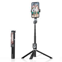 Asmenukių lazda - su nuimamu bluetooth nuotolinio valdymo pultu ir trikoju - P80 1,3 metro JUODA